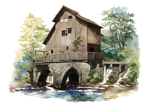 Watermill Clipart