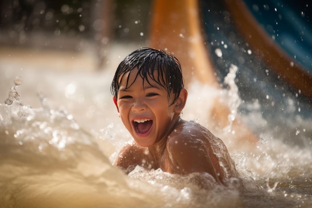 Waterpark jongen vakantie Aqua vakantie Genereer Ai