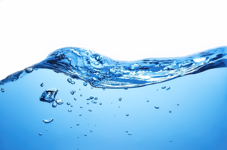 Foto waterplons met luchtbellen, watergolf