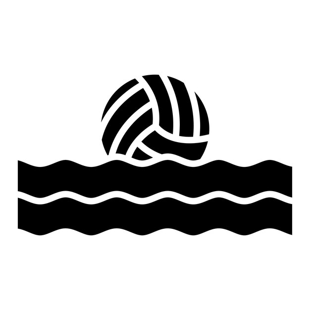 Photo waterpolo glyph solid black illustration