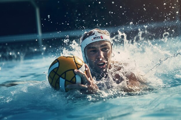 Foto waterpolo-speler in actie