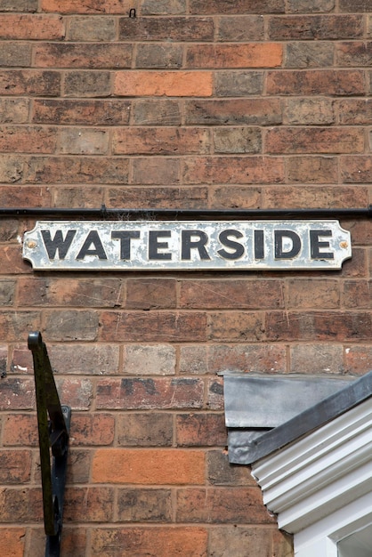 Waterside Street Sign, Stratford Upon Avon, England, UK