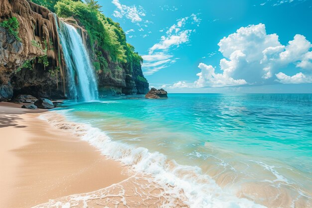 Waterval bij een tropisch strand