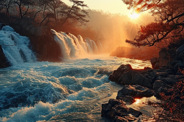 waterval in de bergen