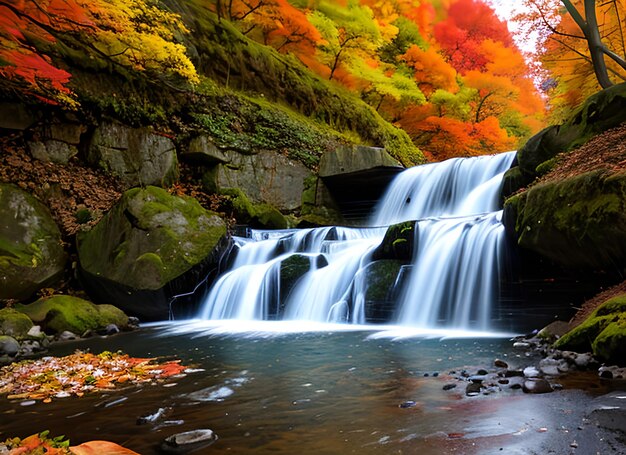 Waterval in de herfst