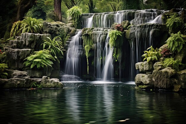 Waterval in de tuin Mooie waterval in het tropische bos