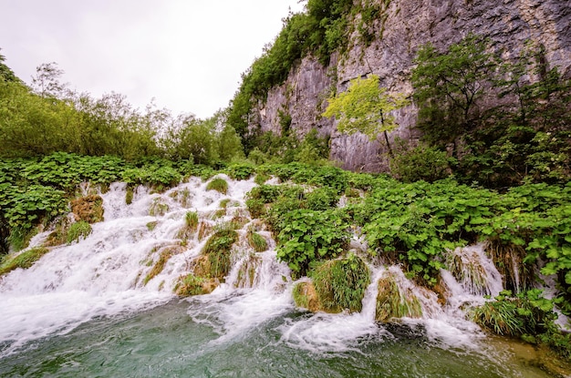 Foto watervalcascade in het plitvice lakes national park kroatië