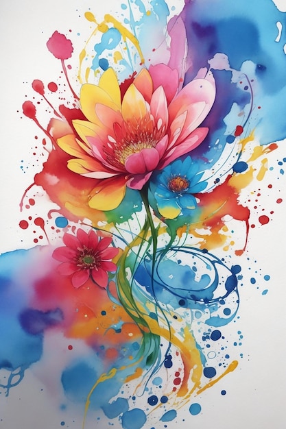 waterverf abstracte artistieke splash art bloem