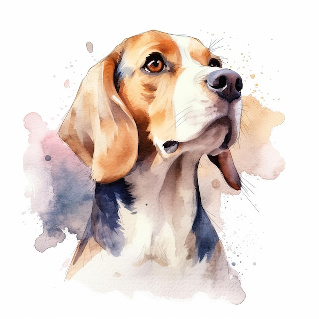 Waterverf Amerikaanse Beagle clipart witte achtergrond