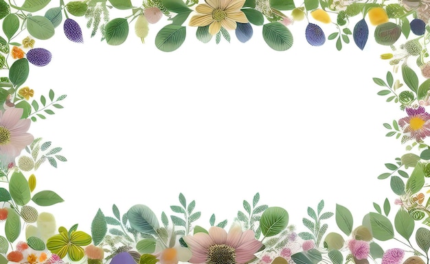 Waterverf bloemen rand frame