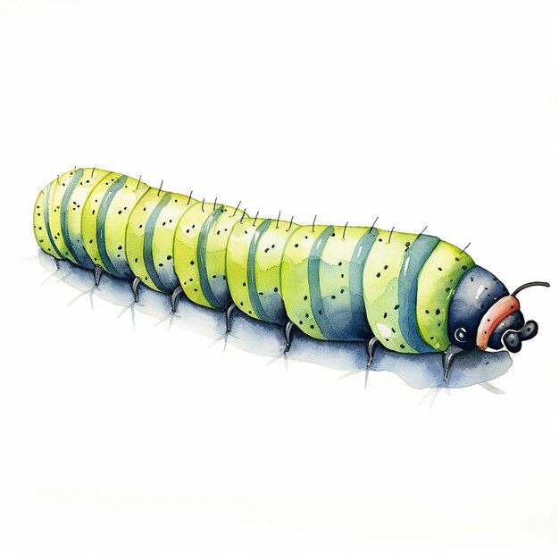 Foto waterverf caterpillar geen achtergrond