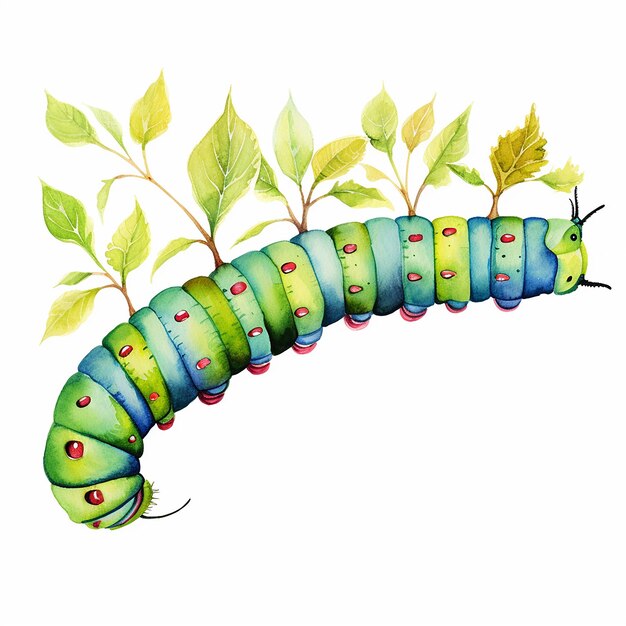 Foto waterverf caterpillar