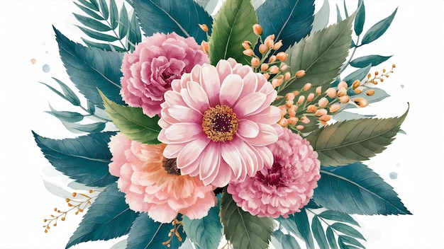 waterverf decoratieve bloemen en botanische bloemen achtergrond