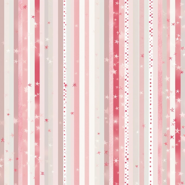 Waterverf gestreepte naadloze patroon met hand geschilderde strepen met witte punten op roze achtergrond