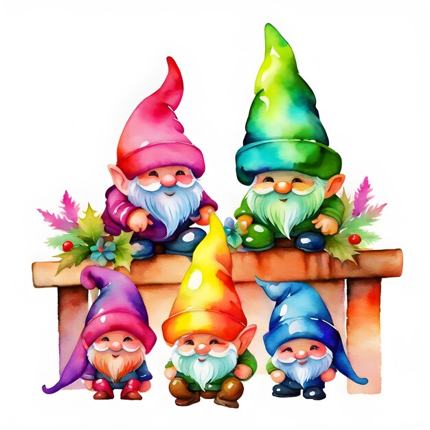 Foto waterverf gnome illustratie clipart