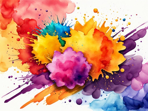 Waterverf holi banner illustratie met een levendige en rijke explosie van kleurrijke poeders