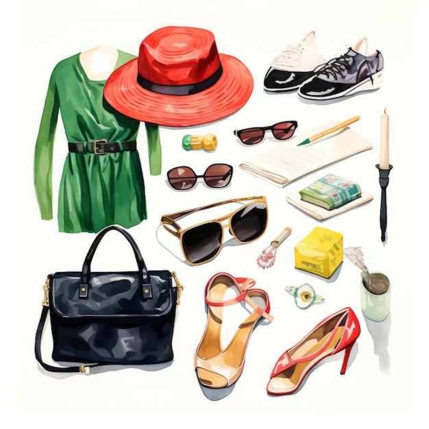 Waterverf mode-items en accessoires door Maira Kalman