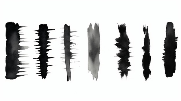 Foto waterverf penseel zwarte penseelstreken schilderkunst artistieke waterverftechniek