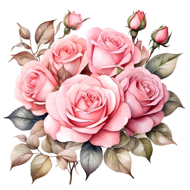 Waterverf Rose Series Rose waterverf collectie Floral waterverf set Rose schilderij serie Wat