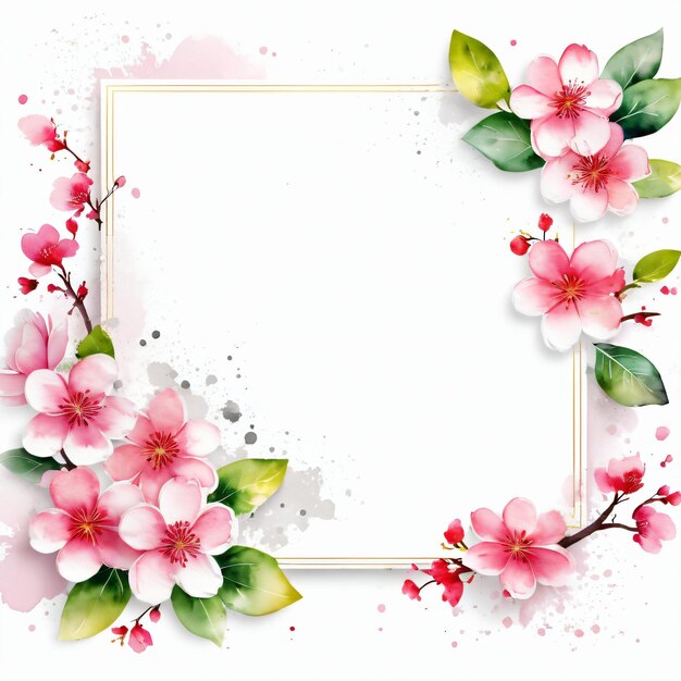 Waterverf sakura frame voor instagram post