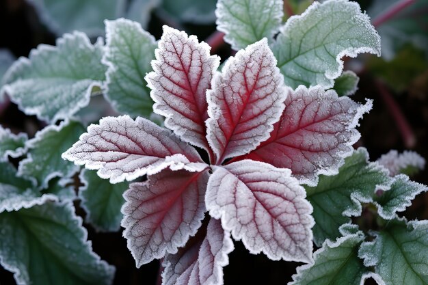 Foto waterverf sneeuwvlokken en vorst