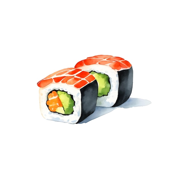 Waterverf sushi waterverf sashimi waterverf Japanse voedsel waterverf Aziatische voedsel waterverv se