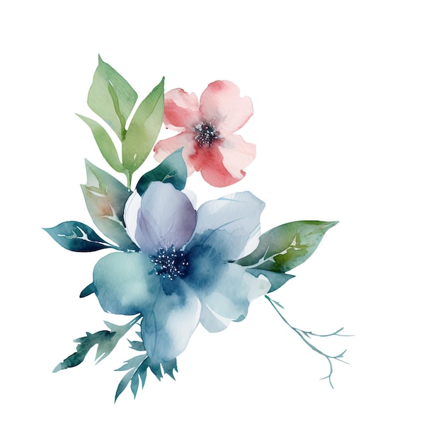 Waterverf Tekening Bloesem Clementine Bloemen Bladeren Regeling Van Boeket Vectorillustratie