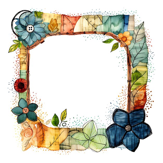 Waterverf van Upcycled Fabric Earth Hour Frame in de vorm van Recycled Fabric Clipart Tshirt Design