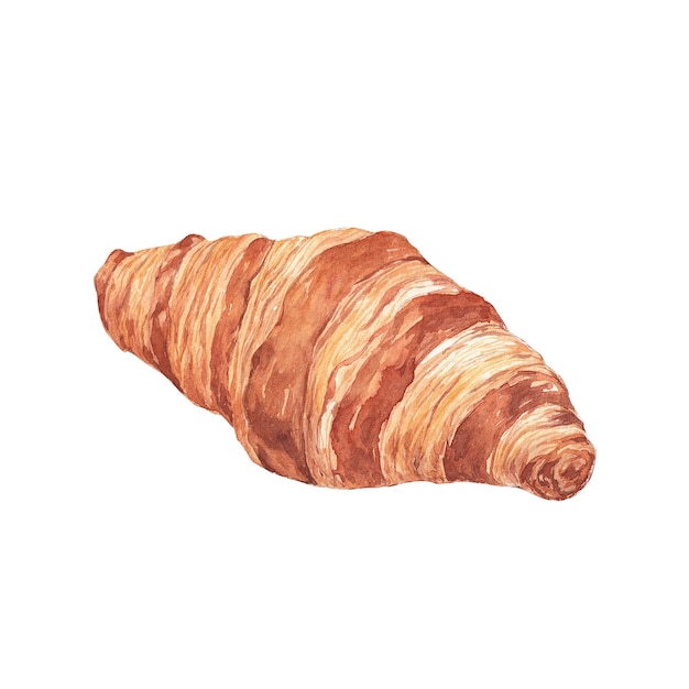 Foto waterverfillustratie van croissant op een wit