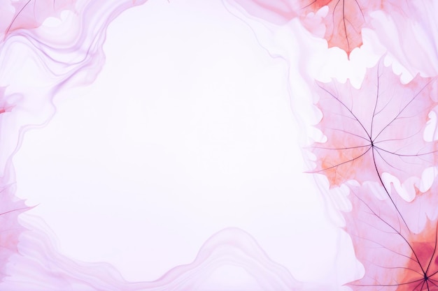 Waterverfkunstwerken van esdoornblad in paars kleurenthema