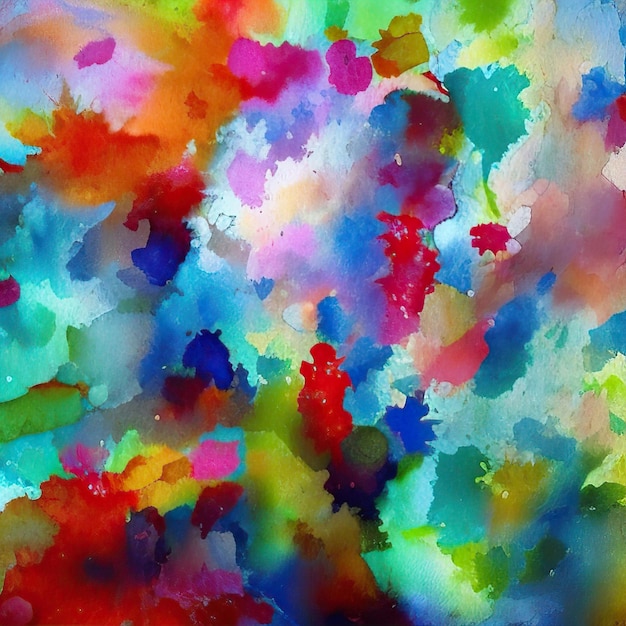 Waterverfvlekken met kleurmengsels die abstracte texturen vormen