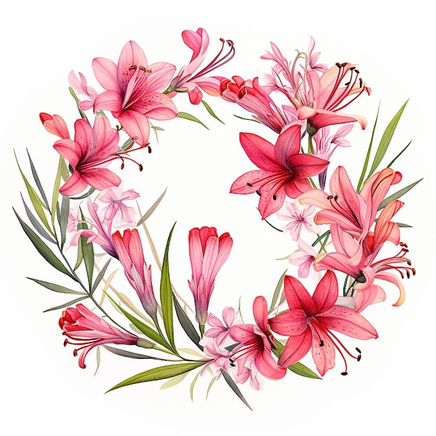 Watsonia parts watercolor clipart