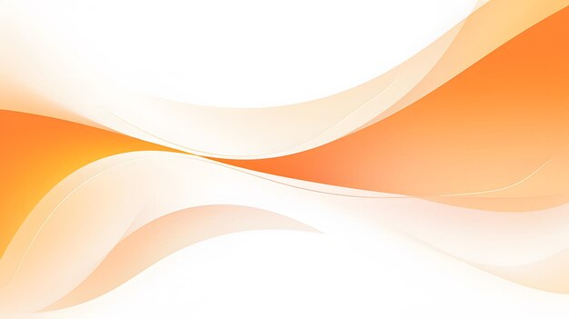 wave of abstract orange and white color simple curves on white background