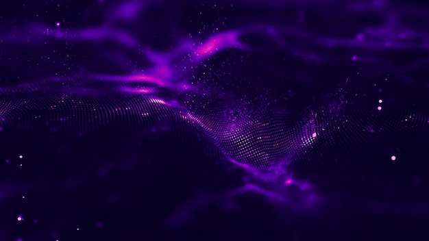 Wave abstract purple wave animation Seamless loop 4k Purple technology background