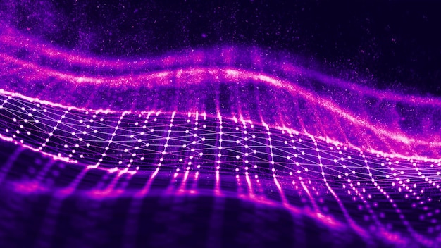 Wave abstract purple wave animation Seamless loop 4k Purple technology background