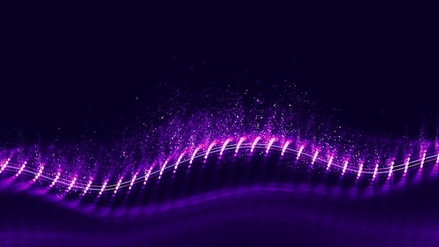 Wave abstract purple wave animation Seamless loop 4k Purple technology background