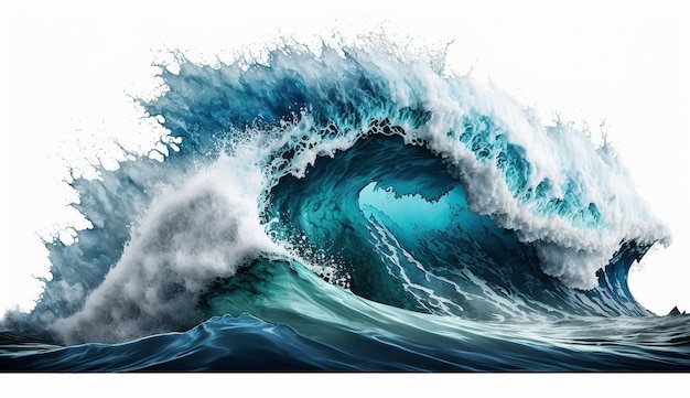 A wave in a blue ocean