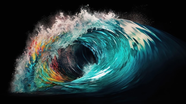 Wave Bright color Generative ai