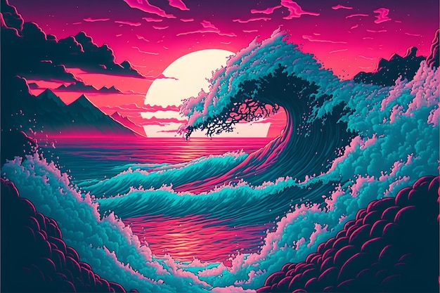 The wave by the sea