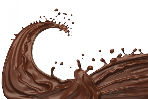 Foto spruzzata di cioccolato o cacao