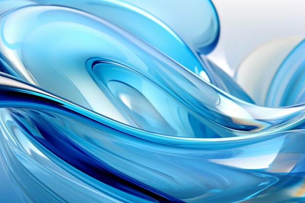 Wave circles blue abstract design background generative ai