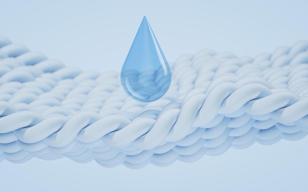 Wave cloth with cleaning water bubble 3d rendering