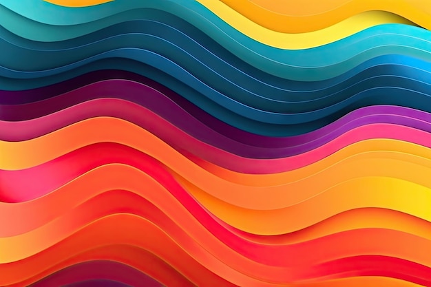 波のカラフルな縞模様の背景の抽象的な背景