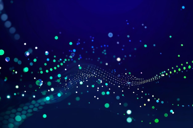 Wave of dots and weave lines Abstract background Network connection structure