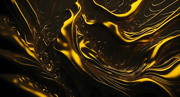 wave flow background dune style with gold color and material foil