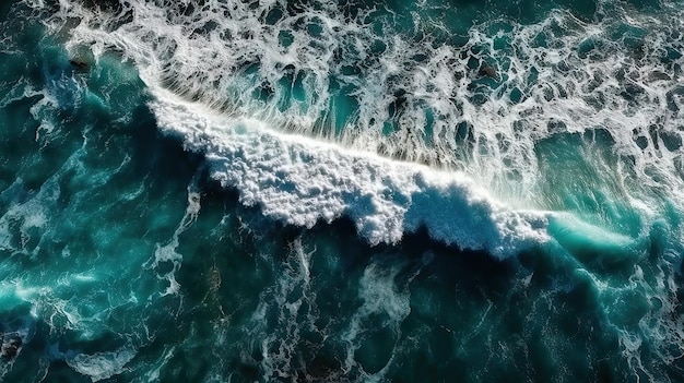 A wave is breaking on the ocean.