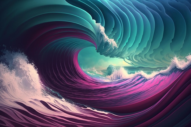 A wave is breaking in the ocean.