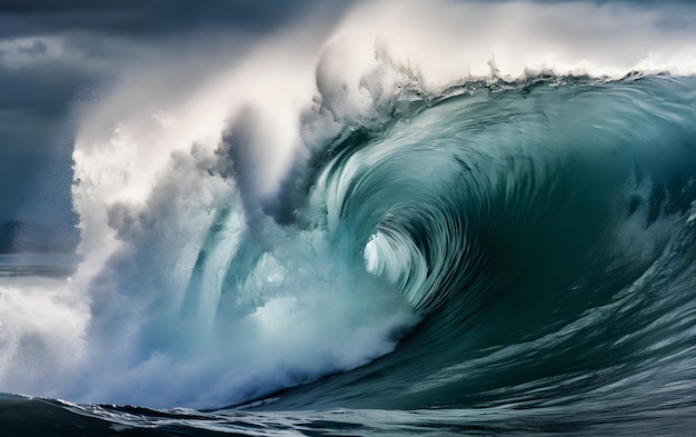 A wave is breaking in the ocean.