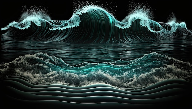 Волна на воде со словом океан на ней.