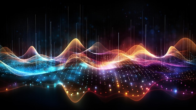 Wave line technology backgroundAI generative